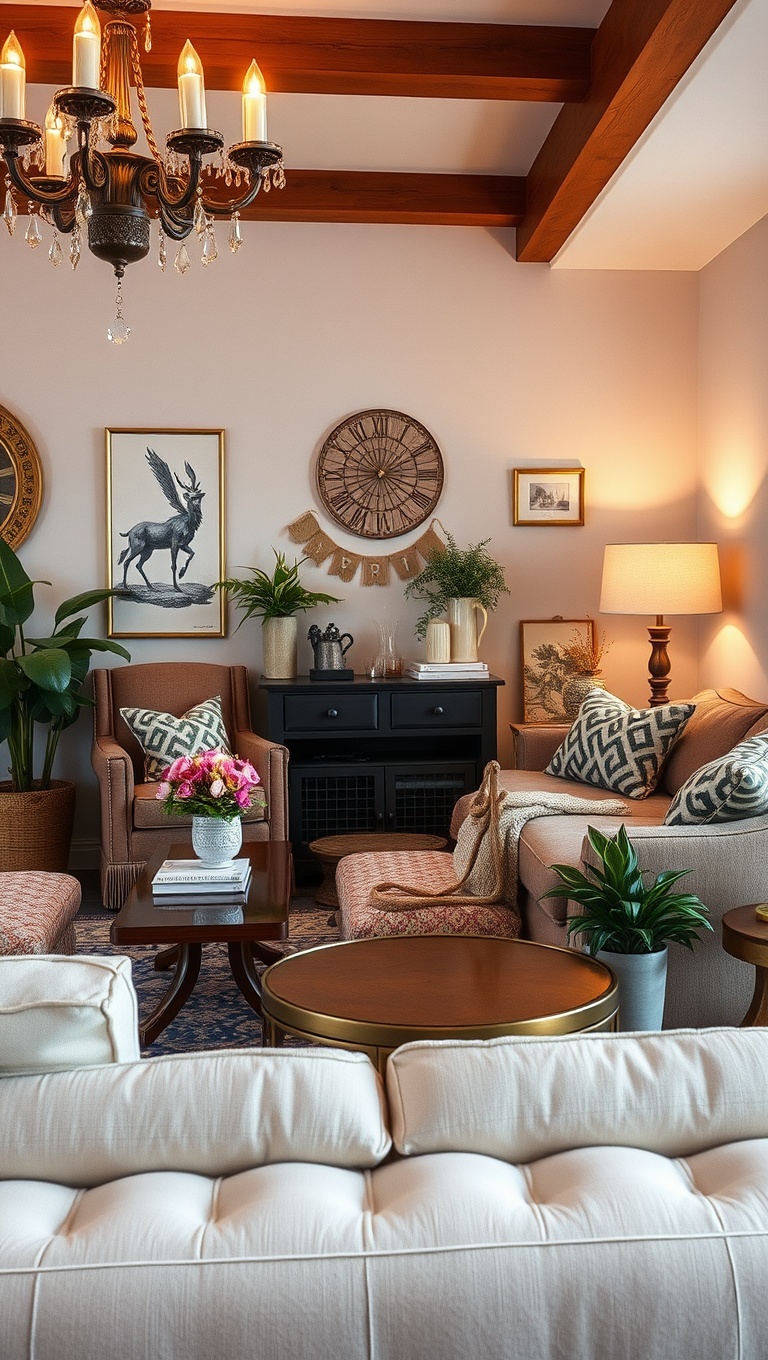 20 Sparkling Ideas to Create Your Vintage Glam Living Room - 20. Personalized Touches: Make It Uniquely You