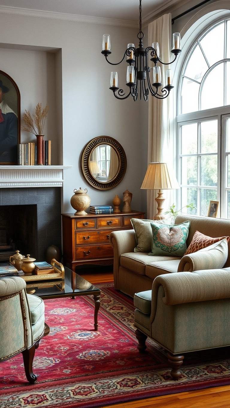 20 Sparkling Ideas to Create Your Vintage Glam Living Room - 15. Vintage Finds: Thrift Store Treasures