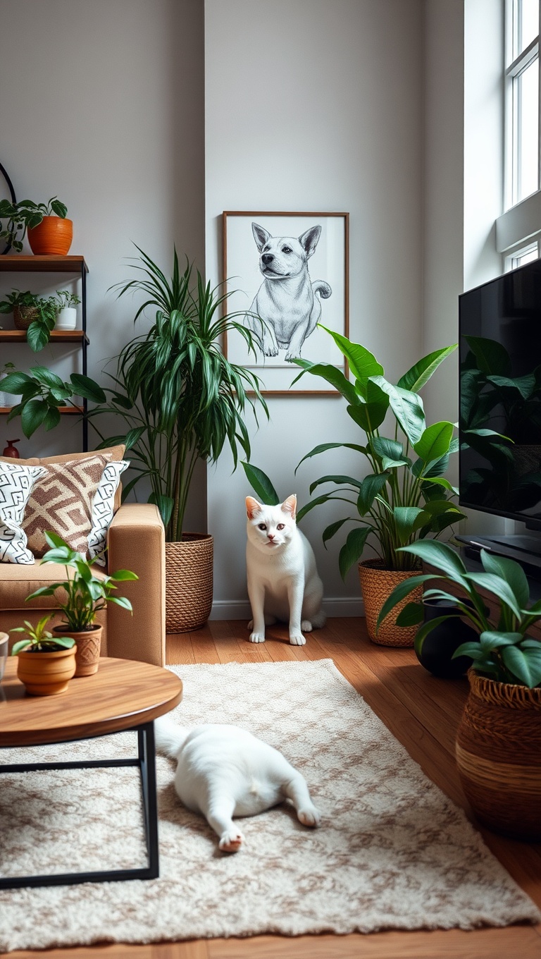 20 Pawsitively Stylish Ideas for a Pet-Friendly Living Room - Select Pet-Friendly Houseplants