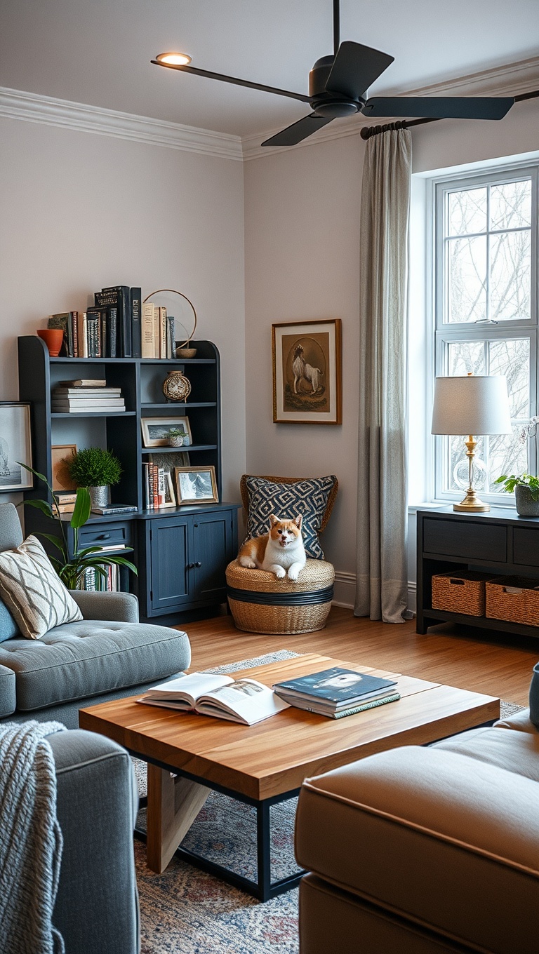 20 Pawsitively Stylish Ideas for a Pet-Friendly Living Room - Create a Cozy Reading Nook for You and Your Pet