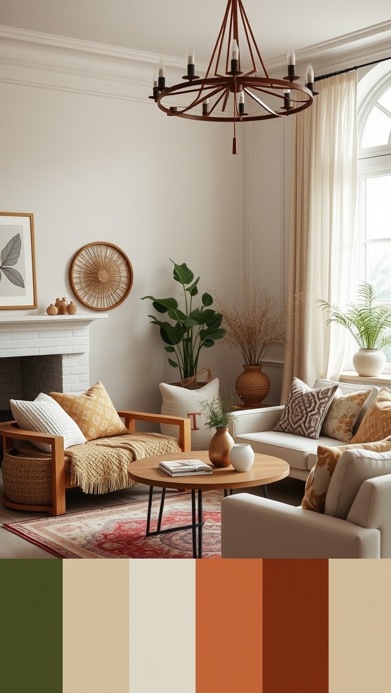 20 Dreamy Ideas for a Romantic Boho Living Room - 4. Earthy Color Palette Inspiration