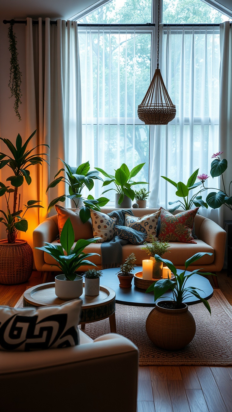 20 Dreamy Ideas for a Romantic Boho Living Room - 6. Plant Paradise: Bring the Outdoors In