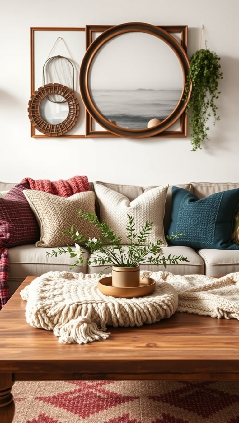 20 Dreamy Ideas for a Romantic Boho Living Room - 14. Textured Throws for Warmth