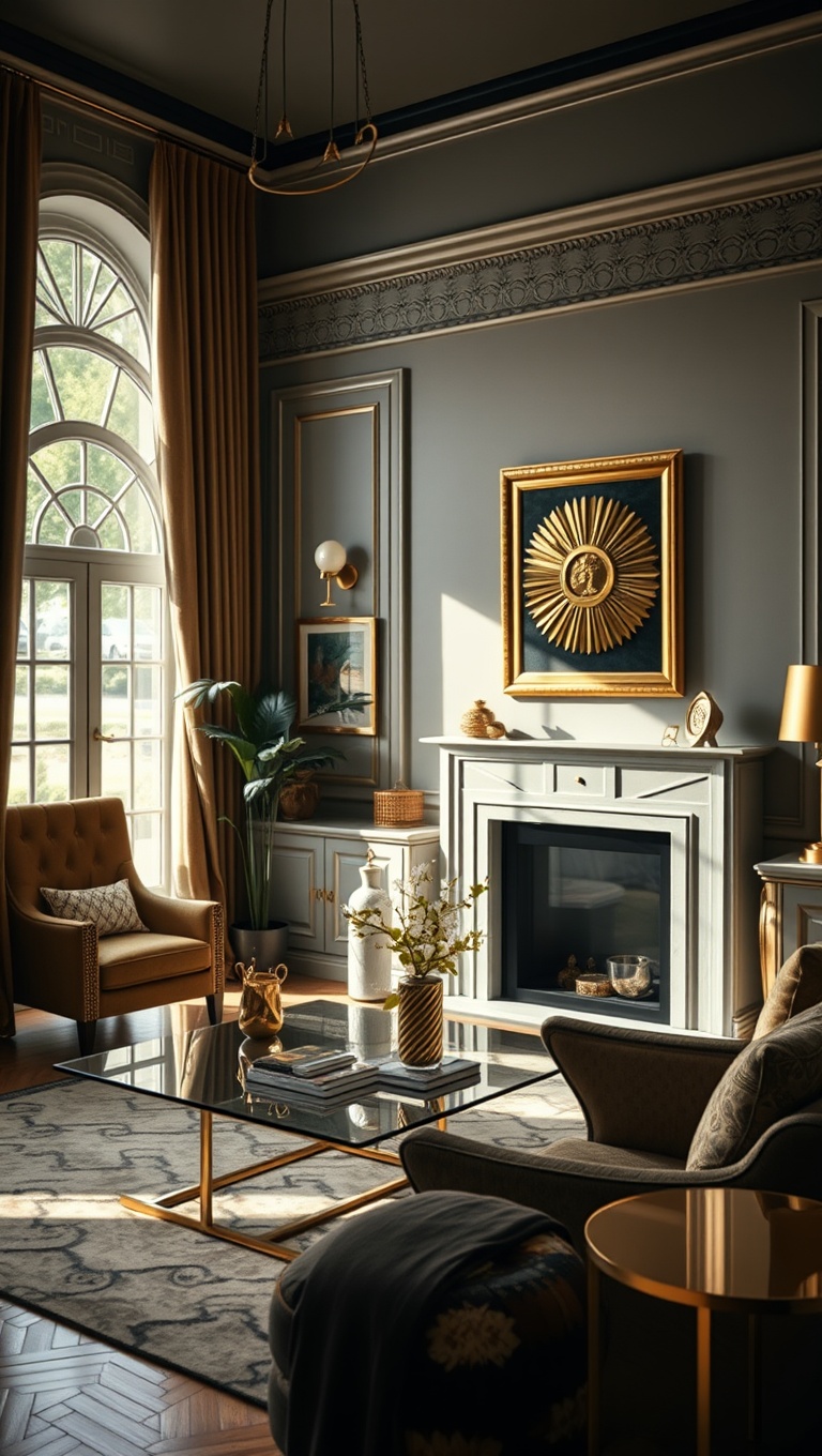 20 Stunning Ideas to Transform Your Living Room with Art Deco Flair - 6. Glamorous Gold and Brass Accents