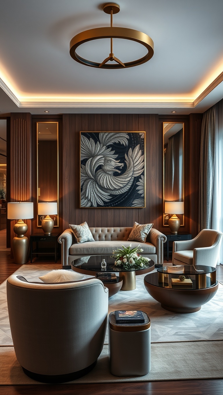 20 Stunning Ideas to Transform Your Living Room with Art Deco Flair - 11. Stylish Sculptural Furniture Pieces