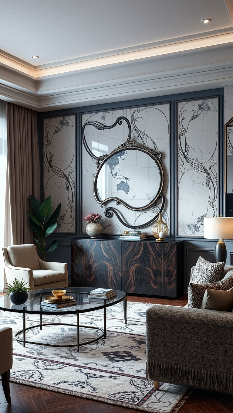 20 Stunning Ideas to Transform Your Living Room with Art Deco Flair - 19. Mixing Textures for a Layered Look