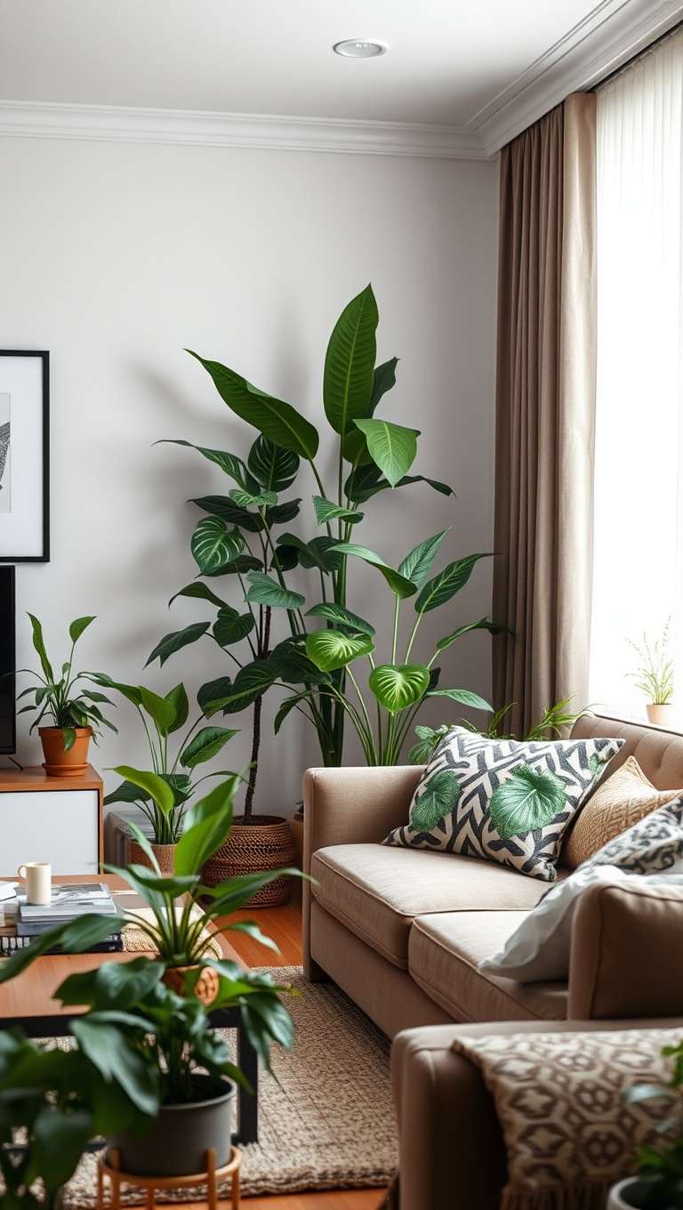 25 Creative Ideas for Budget-Friendly Living Rooms That Wow! - 7. Incorporate Indoor Plants for Freshness and Style