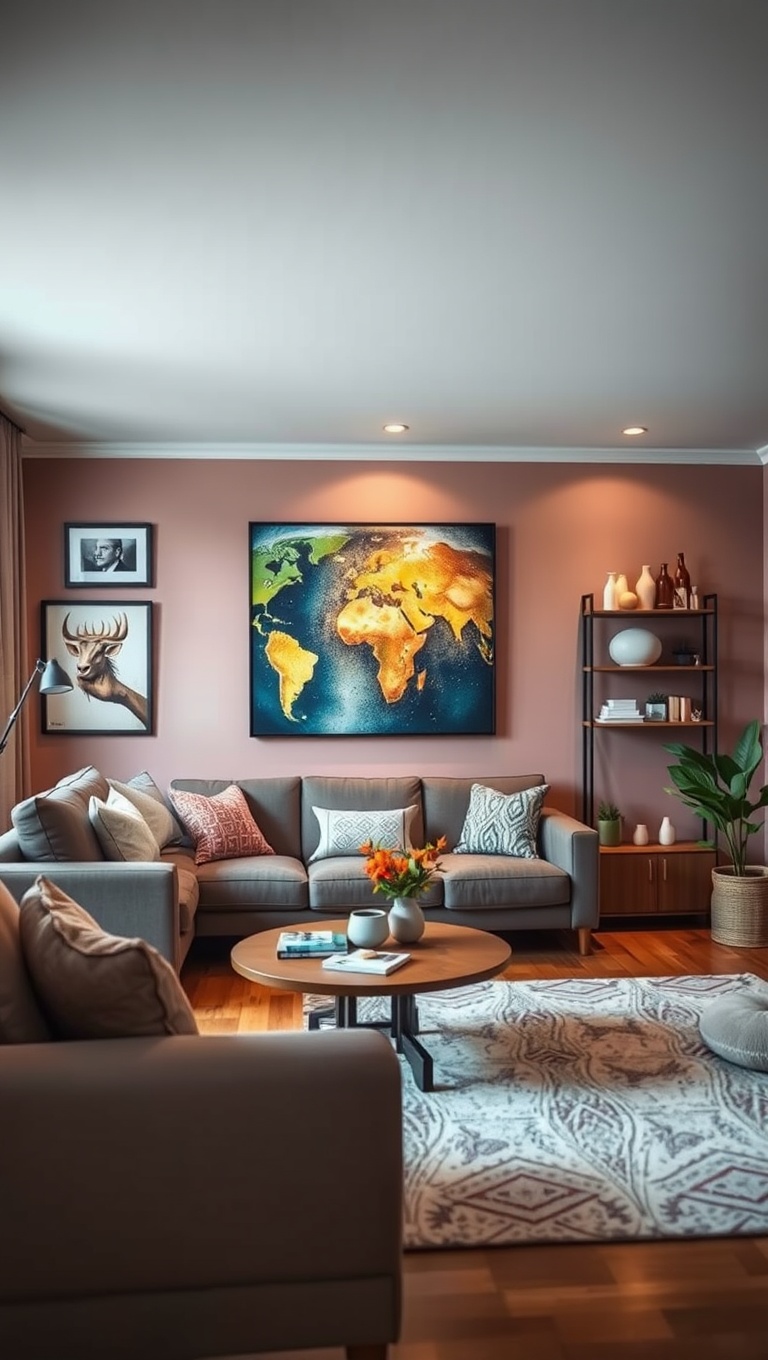 25 Creative Ideas for Budget-Friendly Living Rooms That Wow! - 11. Wall Decals: Budget-Friendly Art That’s Easy to Change