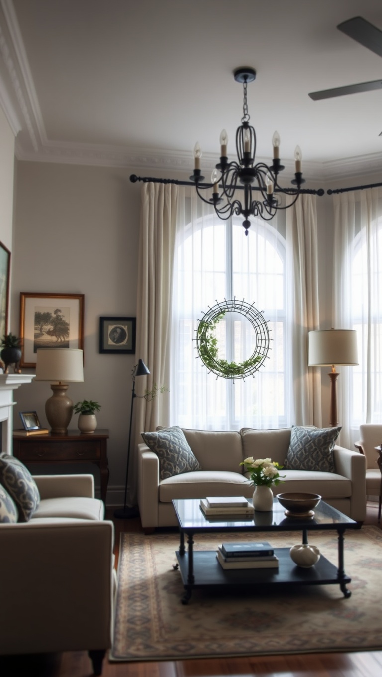 25 Creative Ideas for Budget-Friendly Living Rooms That Wow! - 12. Infuse Vintage Flair with Antiques