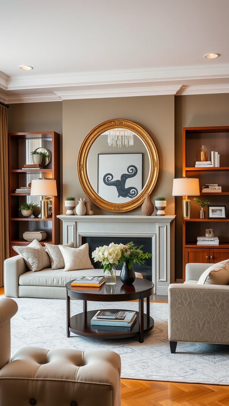 25 Creative Ideas for Budget-Friendly Living Rooms That Wow! - 22. Use Mirrors to Amplify Light and Space