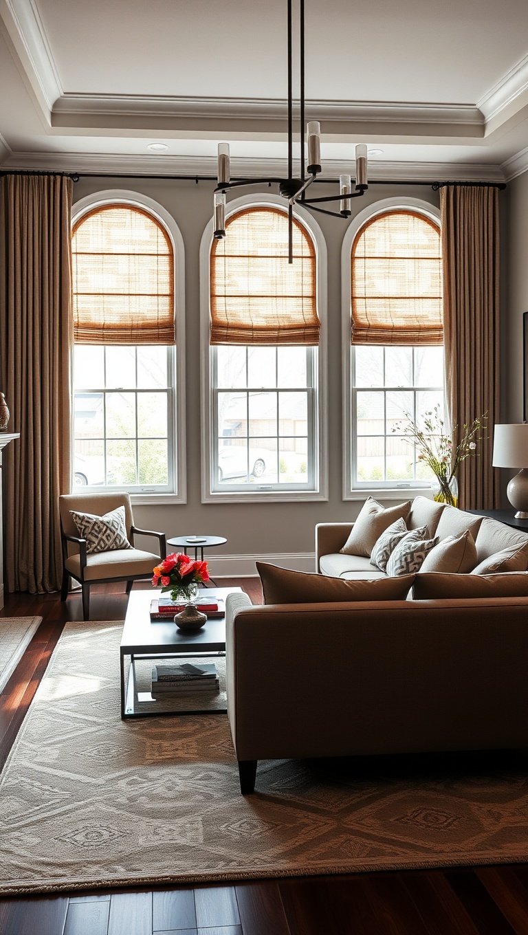 25 Stunning Ideas to Transform Your Transitional Living Room - 10. Elegant Window Treatments for Optimal Light