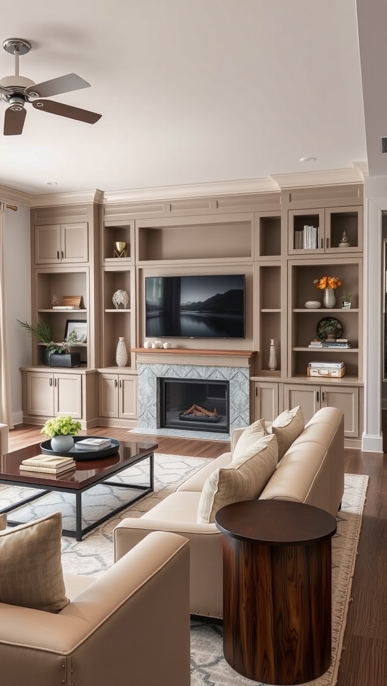 25 Stunning Ideas to Transform Your Transitional Living Room - 18. Custom Built-Ins: Tailored Elegance