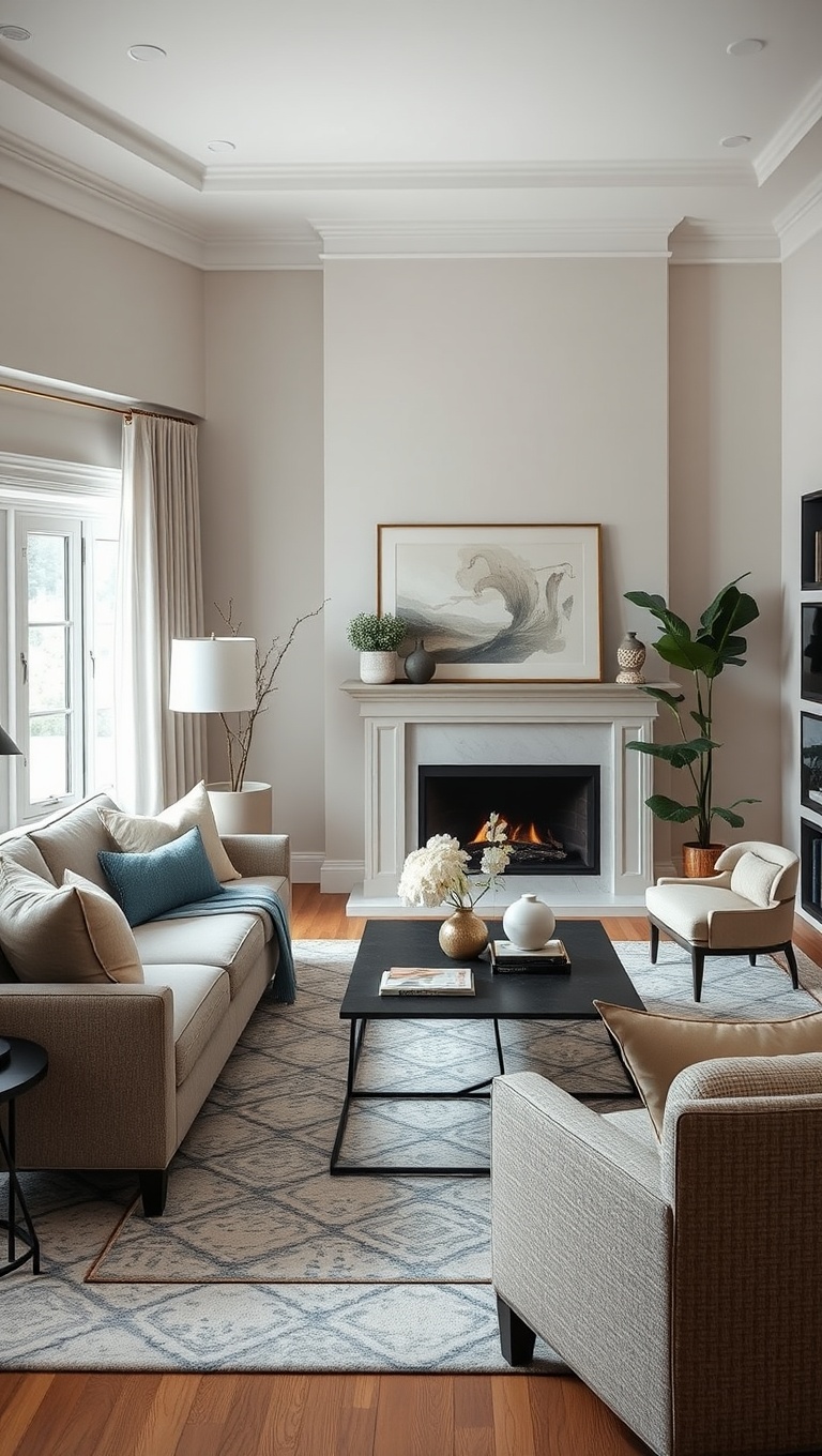 25 Stunning Ideas to Transform Your Transitional Living Room - 20. Play with Scale: Big Pieces, Small Details