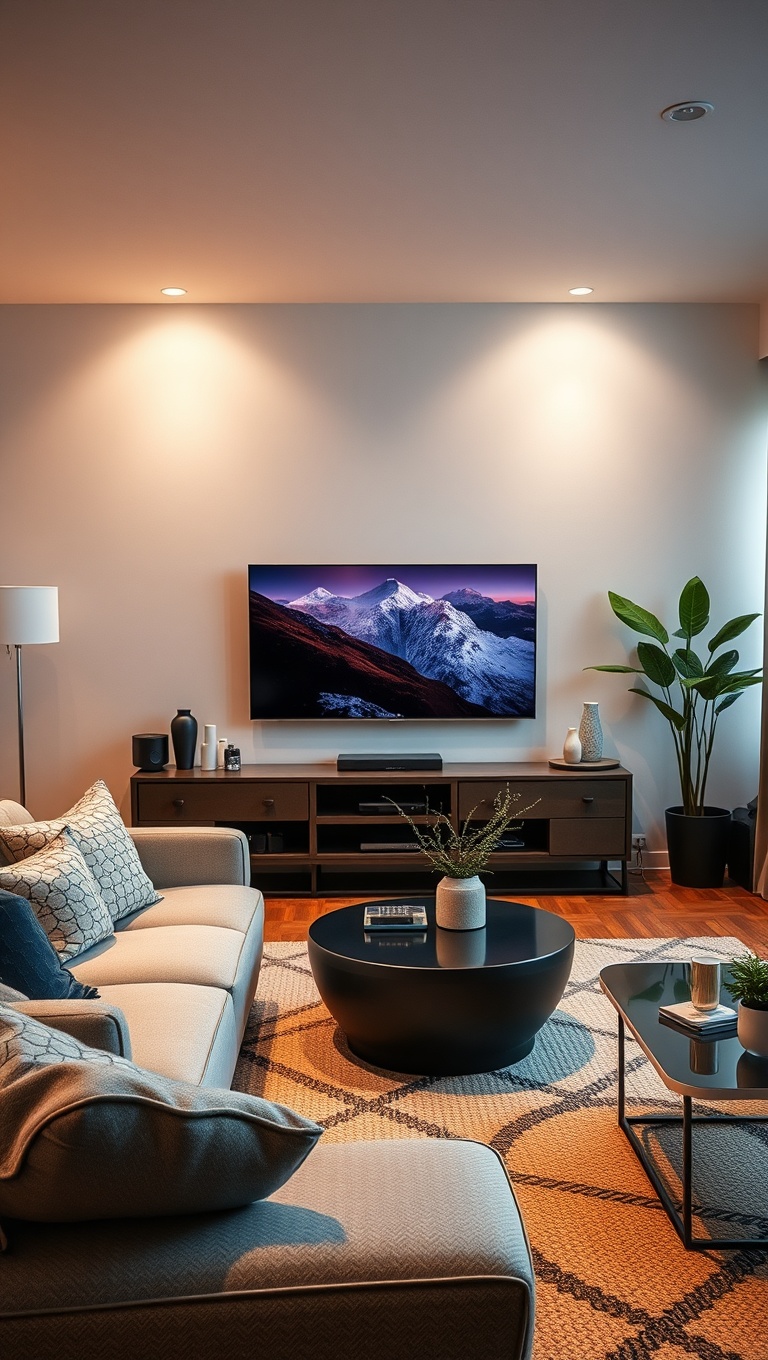 25 High-Tech Living Room Ideas to Elevate Your Space - 3. Add a Voice-Activated Assistant for Seamless Control