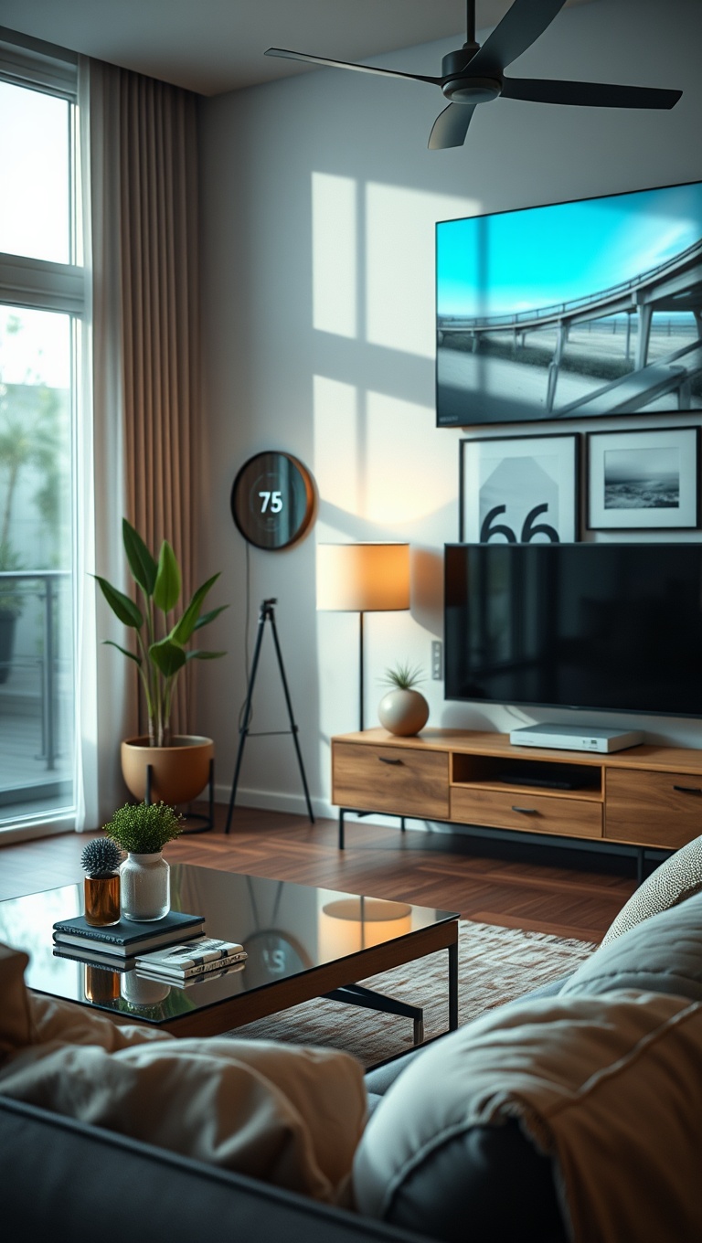25 High-Tech Living Room Ideas to Elevate Your Space - 8. Upgrade Comfort with a Smart Thermostat