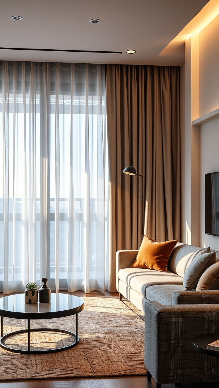 25 High-Tech Living Room Ideas to Elevate Your Space - 9. Upgrade Your Windows with Smart Curtains