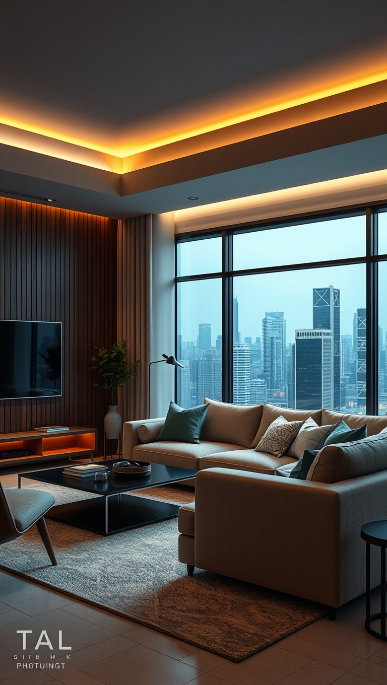 25 High-Tech Living Room Ideas to Elevate Your Space - 14. Showcase Art with a Digital Frame