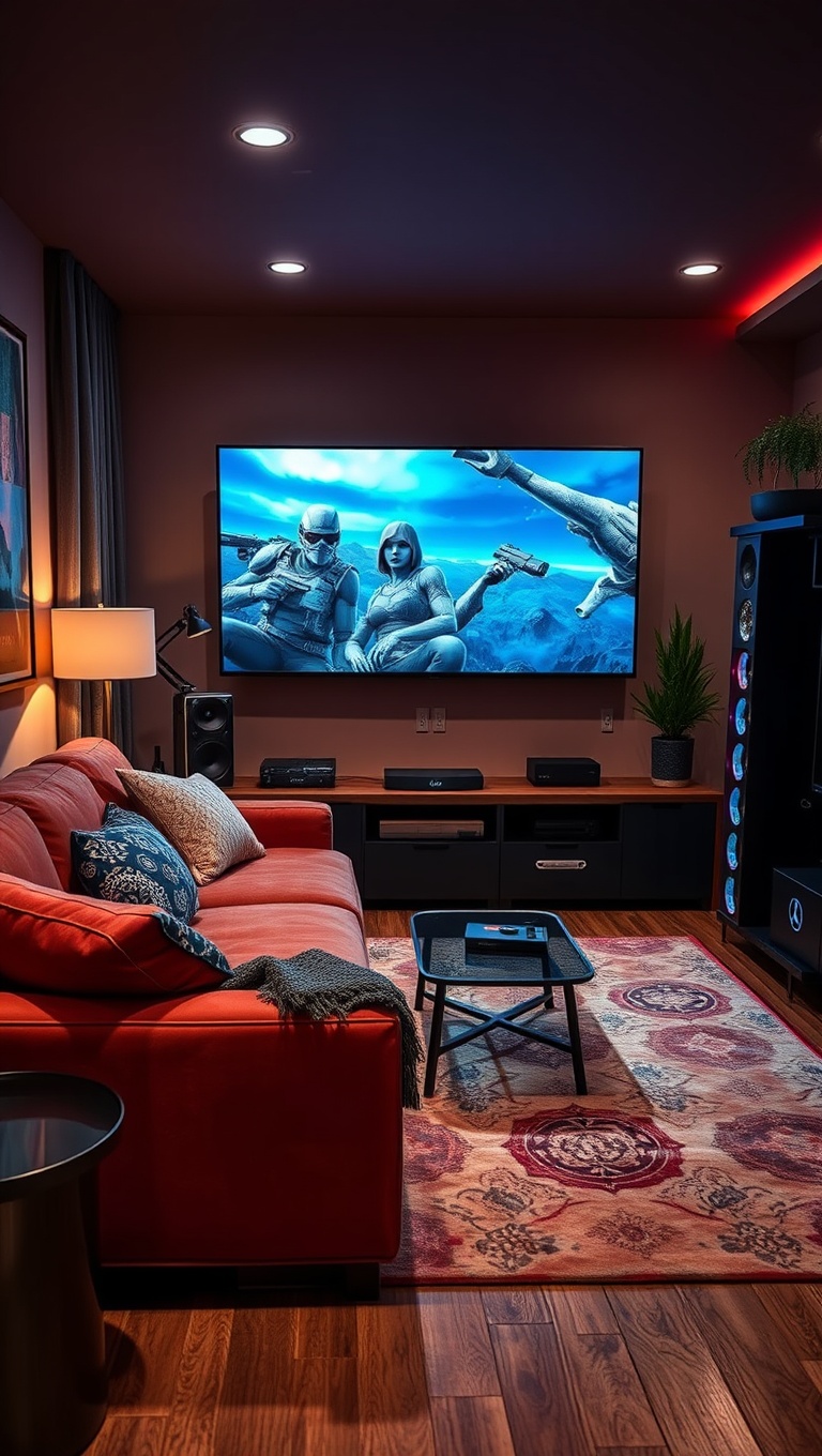 25 High-Tech Living Room Ideas to Elevate Your Space - 15. Craft a Gaming Nook with Cutting-Edge Tech