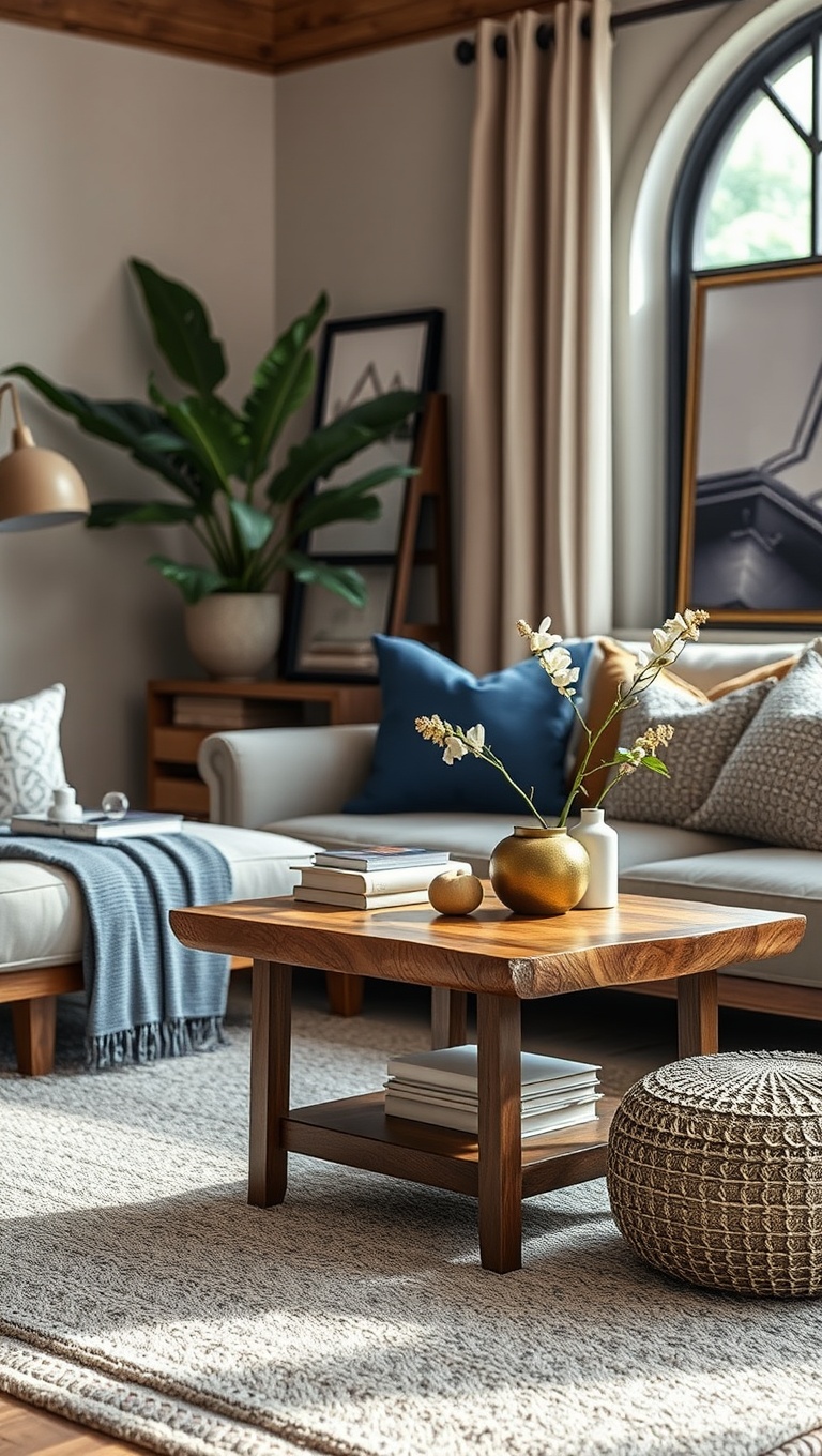 Rustic Side Table in Living Room