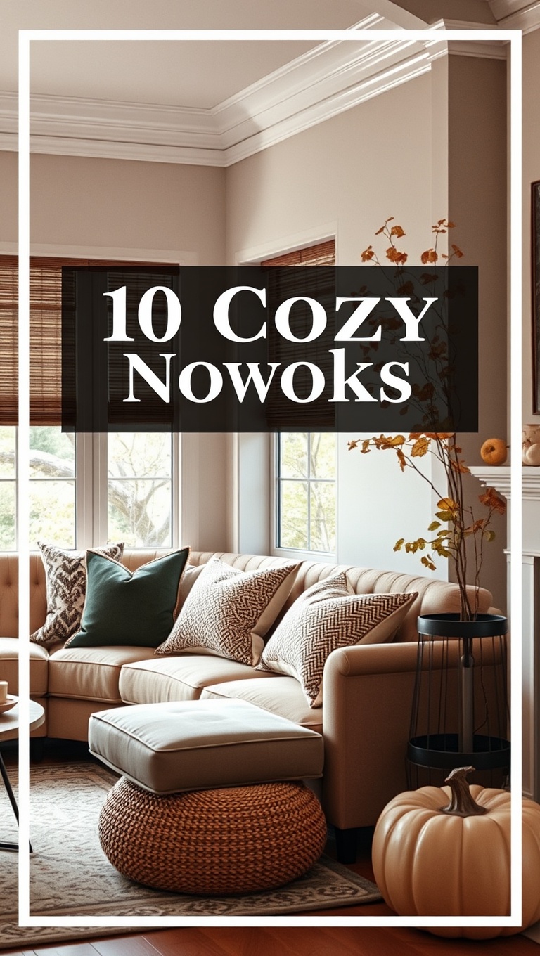 25 Cozy Ideas to Transform Your Living Room for Autumn - 10. Cozy Nooks with Pillows