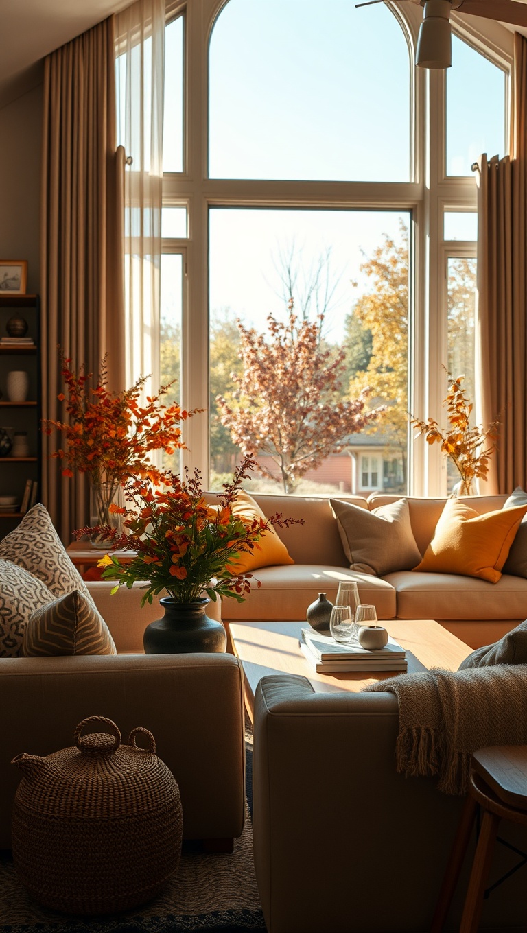 25 Cozy Ideas to Transform Your Living Room for Autumn - 22. Layered Lighting Options