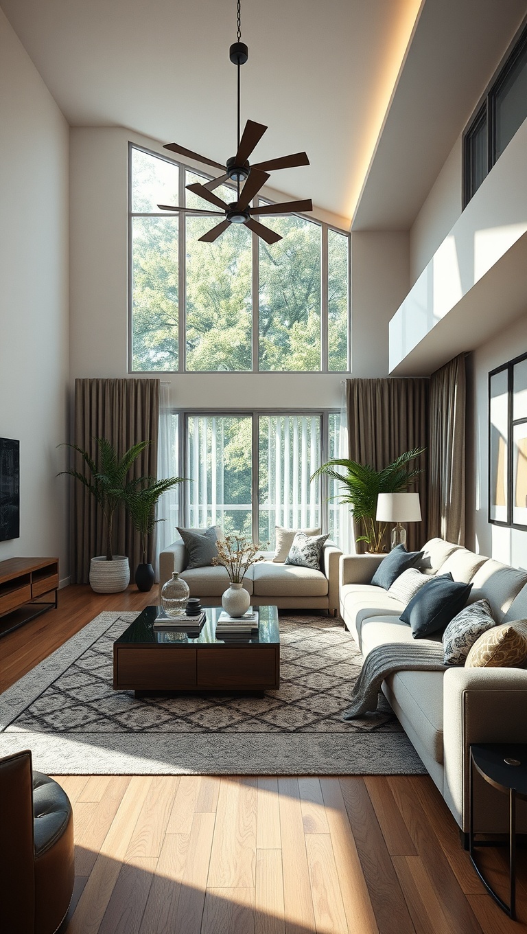 25 Fabulous Ideas to Transform Your Big Living Room into a Dream Space - 4. Add Layered Lighting