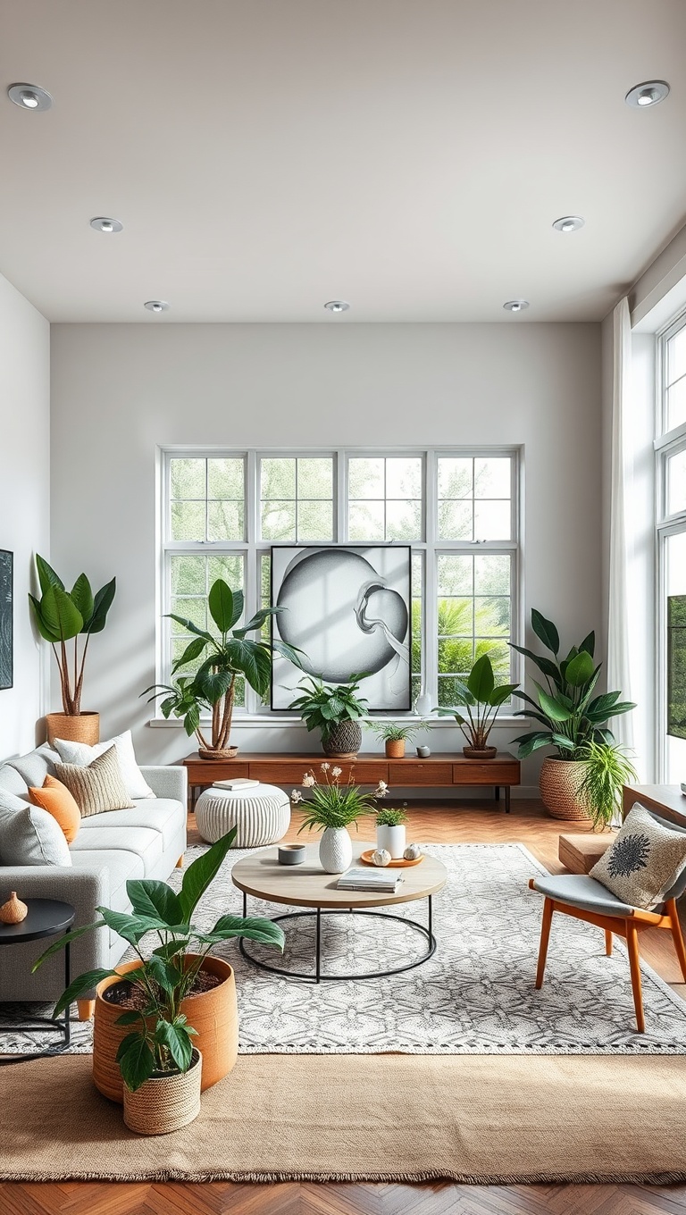 25 Fabulous Ideas to Transform Your Big Living Room into a Dream Space - 9. Introduce Indoor Plants