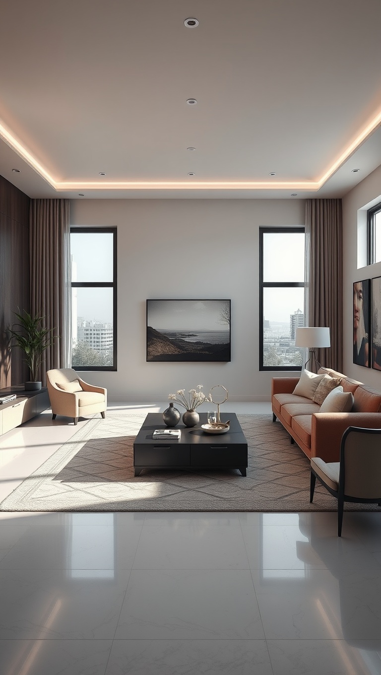 25 Fabulous Ideas to Transform Your Big Living Room into a Dream Space - 23. Use a Monochromatic Color Scheme