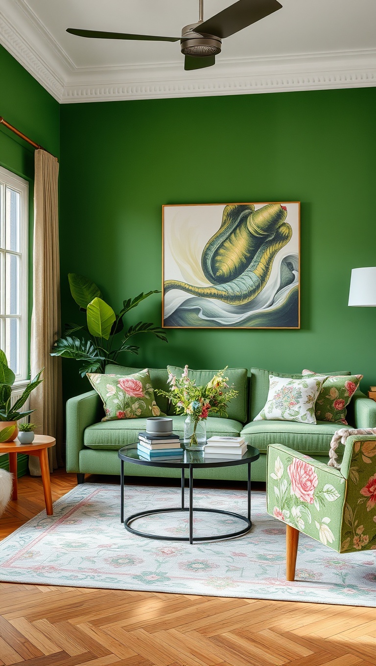 Floral Prints in Living Room