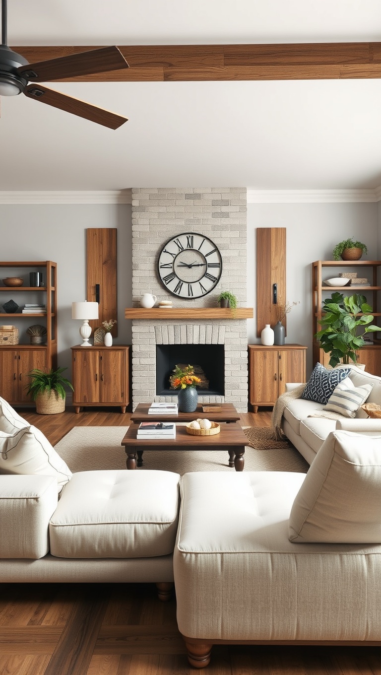 25 Charming Ideas for Your Dream Farmhouse Living Room - 10. Introduce Reclaimed Wood Elements