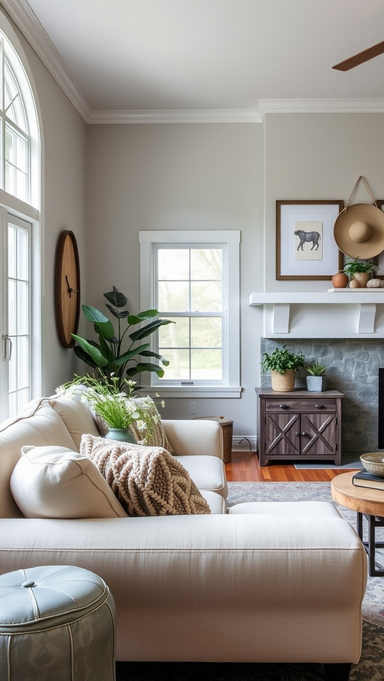 25 Charming Ideas for Your Dream Farmhouse Living Room - 14. Decorate with Galvanized Metal Accents