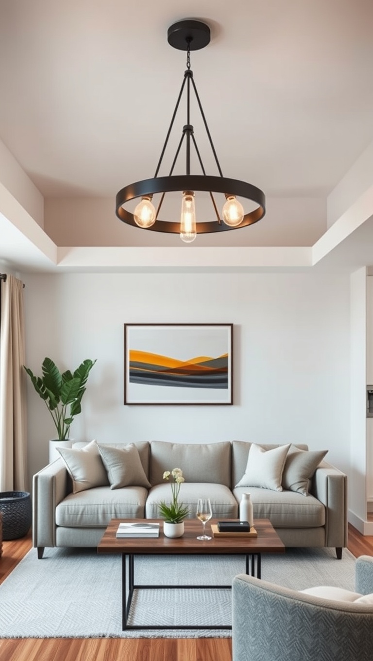 25 Bright Ideas to Create an Airy Living Room - Statement Lighting