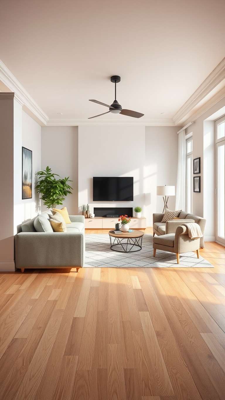 25 Dazzling Ideas to Brighten Up Your Living Room - 13. Opt for Light Wood Flooring