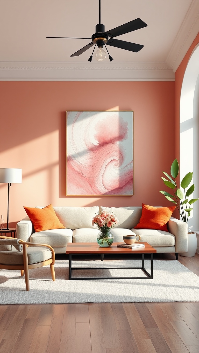 25 Dazzling Ideas to Brighten Up Your Living Room - 18. Choose Bright Paintings or Prints