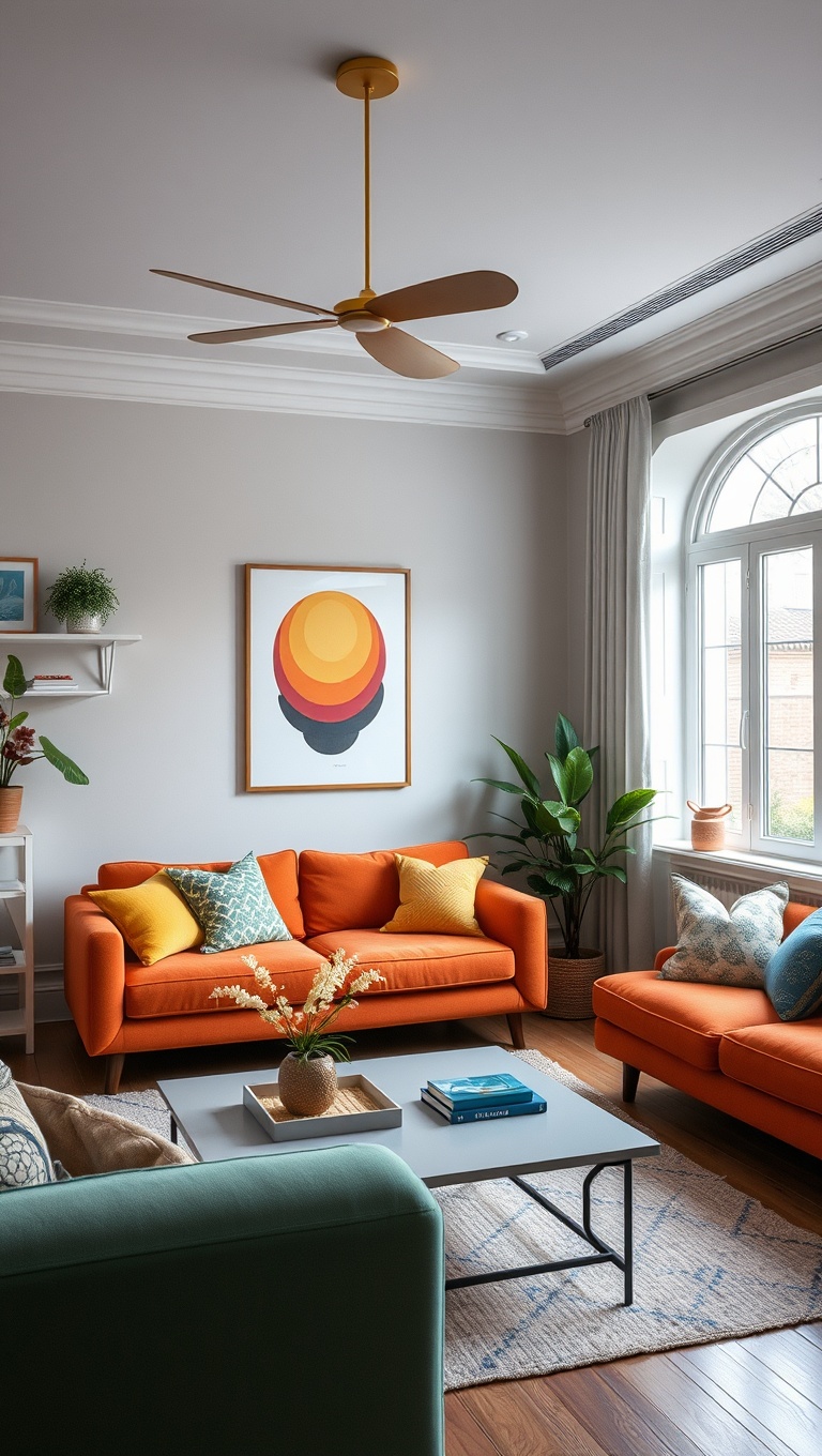 25 Dazzling Ideas to Brighten Up Your Living Room - 19. Incorporate Unique, Colorful Decor Pieces