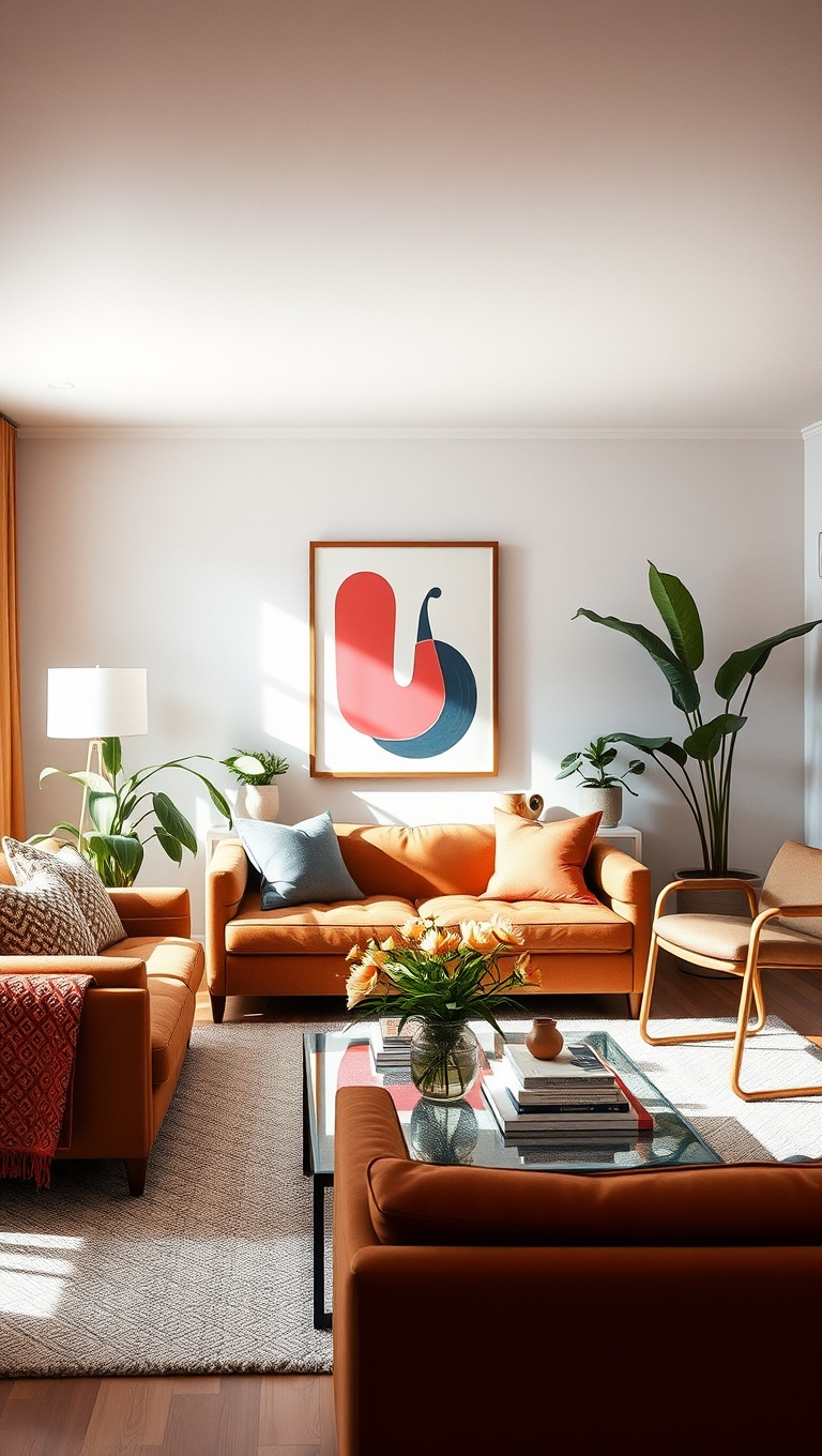 25 Dazzling Ideas to Brighten Up Your Living Room - 25. Don’t Forget About Bright, Fun Art!