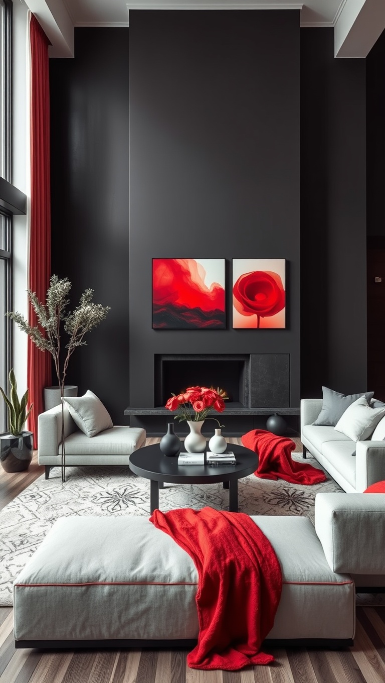 20 Stunning Ideas for a Monochromatic Living Room - 5. Energetic Reds: Ignite Passion and Warmth
