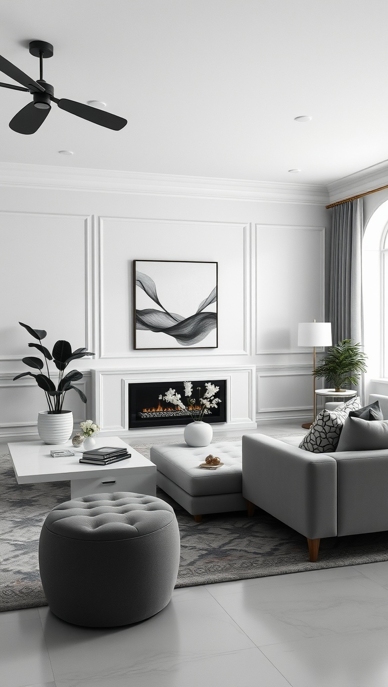 20 Stunning Ideas for a Monochromatic Living Room - 3. Sophisticated Grays: Modern Elegance in Monochrome