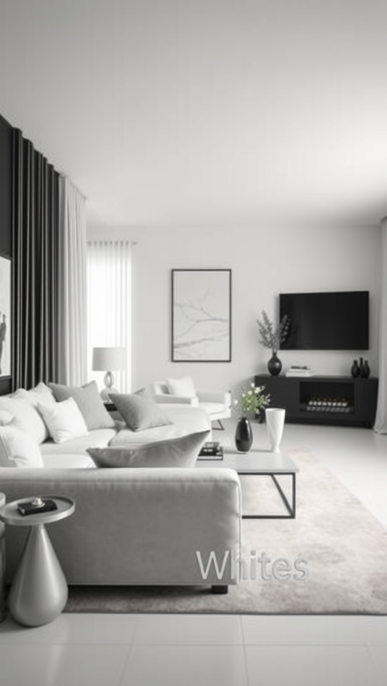 20 Stunning Ideas for a Monochromatic Living Room - 7. Crisp Whites: Illuminate and Expand Your Living Space