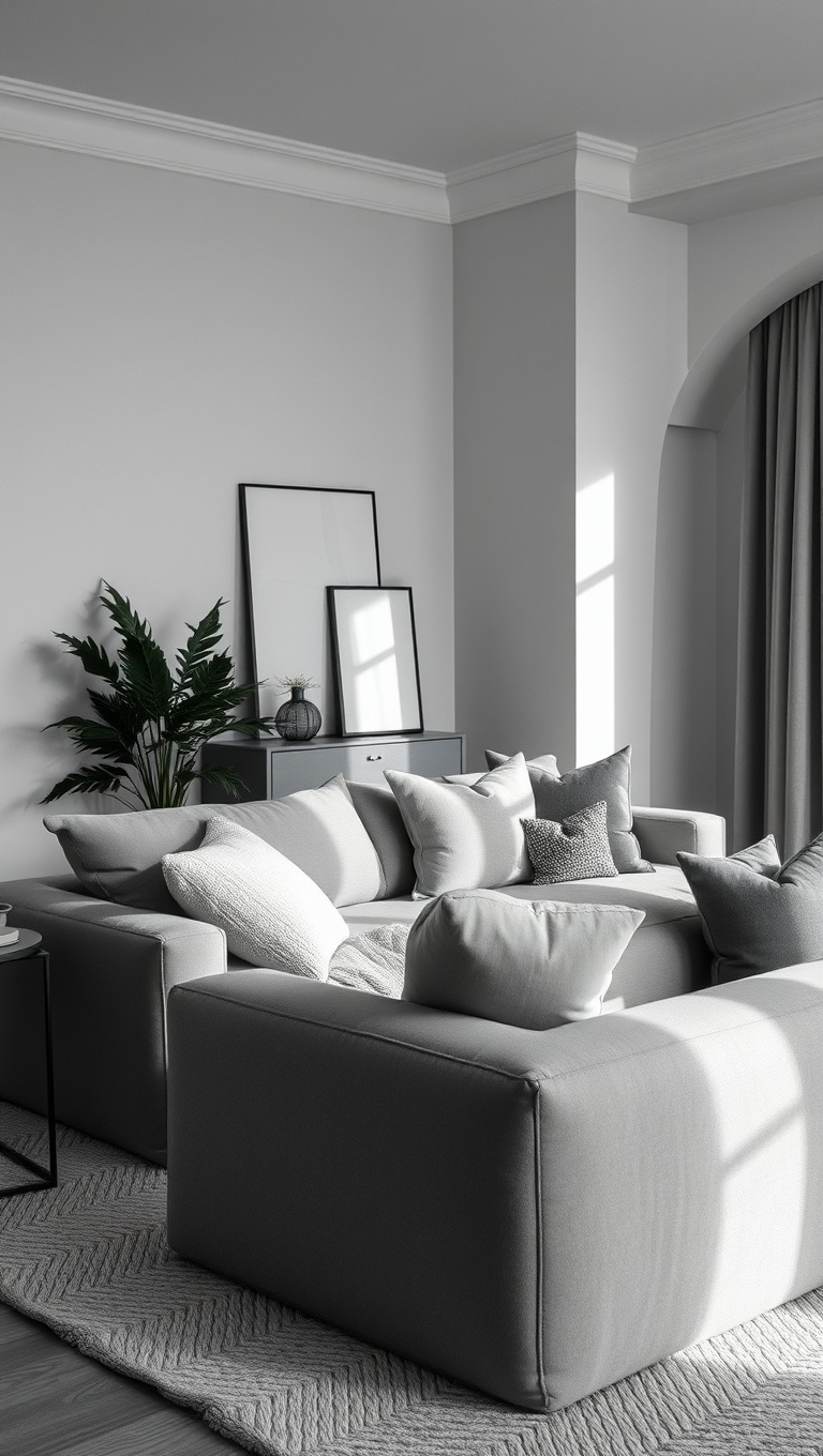 20 Stunning Ideas for a Monochromatic Living Room - 15. Plush Textiles: Comfort in a Single Shade