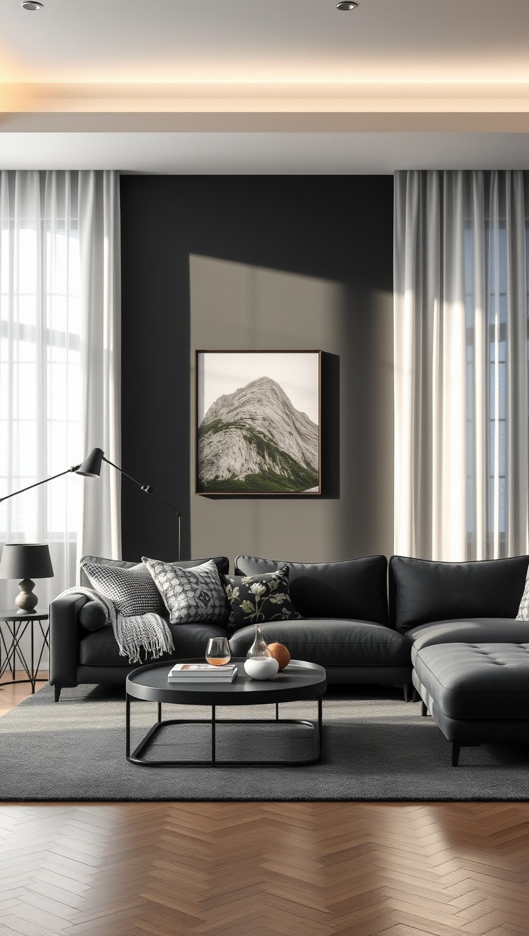 20 Stunning Ideas for a Monochromatic Living Room - 11. Multi-Layered Lighting: Highlight Your Color Story