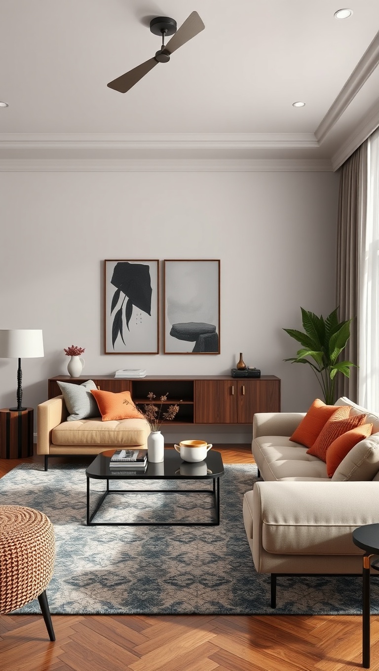 20 Bold and Beautiful Ideas for Maximalist Living Rooms - 3. Mix and Match Furniture Styles