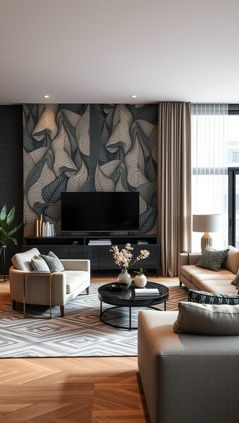 20 Bold and Beautiful Ideas for Maximalist Living Rooms - 2. Layer Patterns for a Fun Vibe