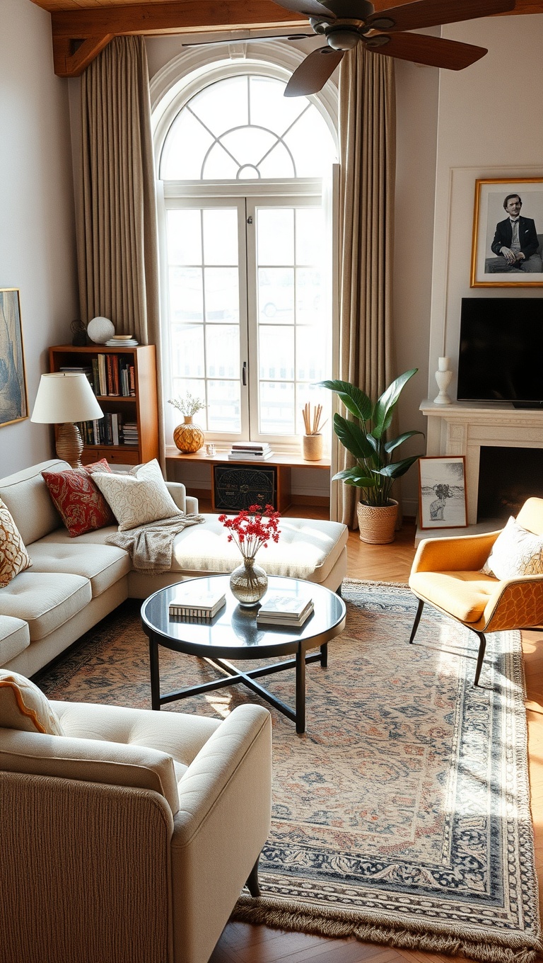 20 Bold and Beautiful Ideas for Maximalist Living Rooms - 5. Embrace Vintage Finds