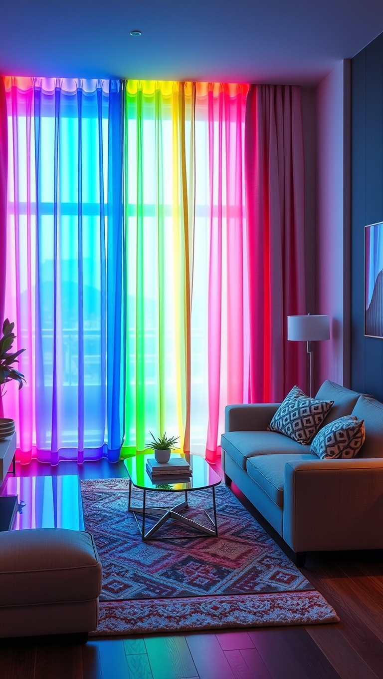 Multicolor Curtains Light Up the Room