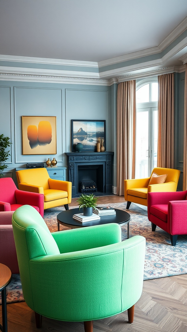 Accent Chairs in Different Hues Mix of Comfort and Style