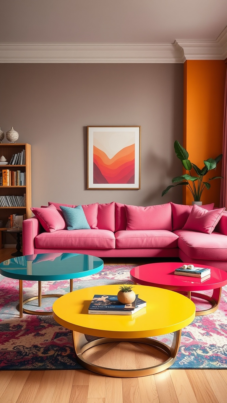 Unique Coffee Tables Pop of Color on the Floor