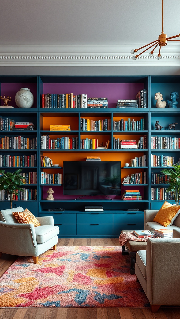 Color Coordinated Bookshelves Reader's Rainbow