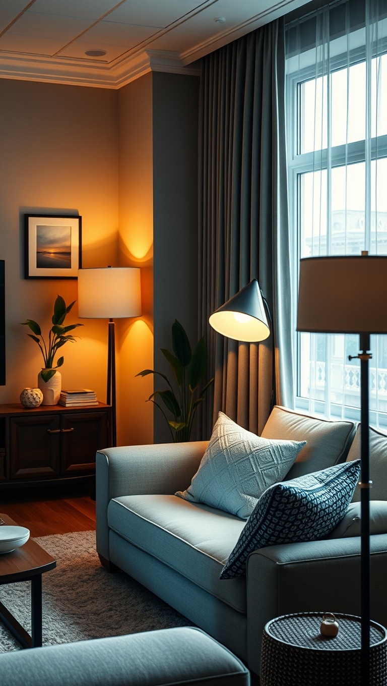 20 Bright Ideas for Layered Lighting in Your Living Room - 2. Add Floor Lamps for Cozy Corners