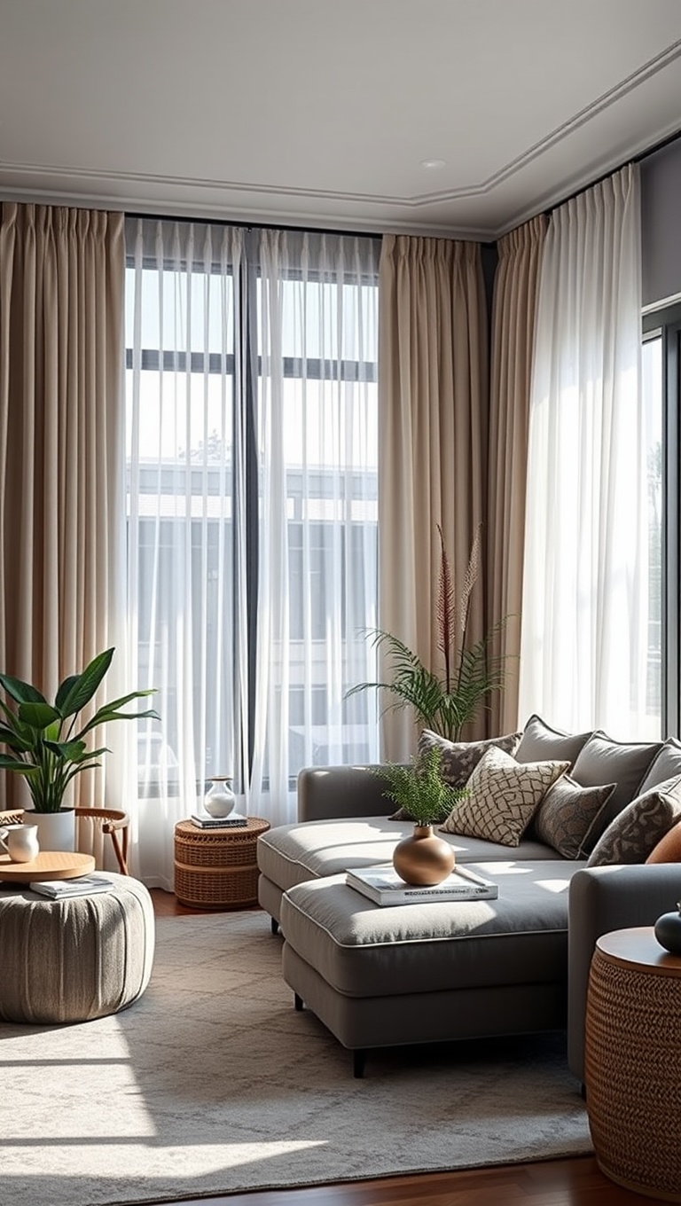 20 Bright Ideas for Layered Lighting in Your Living Room - 10. Try Natural Light with Sheer Curtains